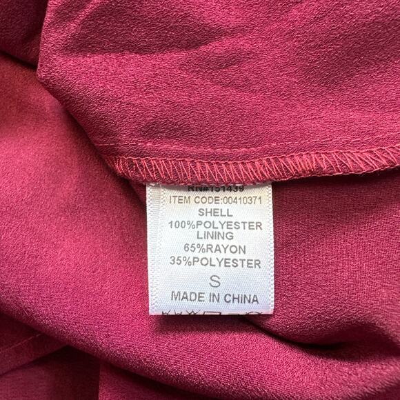 Forever 21 Burgundy Slip Dress with Sheer Jacket Small Ruffles Romantic Whimsy - Picture 7 of 10